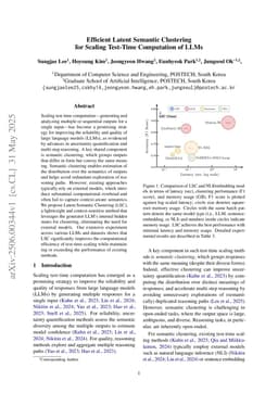 Efficient Latent Semantic Clustering for Scaling Test-Time Computation of LLMs