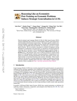 Reasoning Like an Economist: Post-Training on Economic Problems Induces Strategic Generalization in LLMs