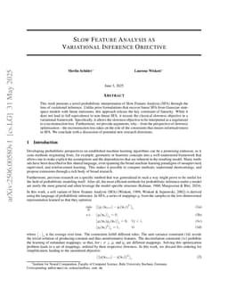 Slow Feature Analysis as Variational Inference Objective