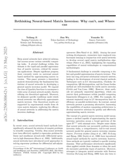 Rethinking Neural-based Matrix Inversion: Why can't, and Where can