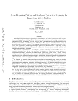 Scene Detection Policies and Keyframe Extraction Strategies for Large-Scale Video Analysis