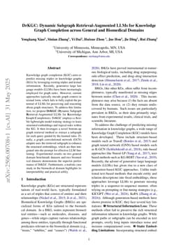 DrKGC: Dynamic Subgraph Retrieval-Augmented LLMs for Knowledge Graph Completion across General and Biomedical Domains