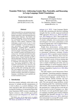 Translate With Care: Addressing Gender Bias, Neutrality, and Reasoning in Large Language Model Translations