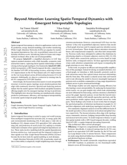 Beyond Attention: Learning Spatio-Temporal Dynamics with Emergent Interpretable Topologies