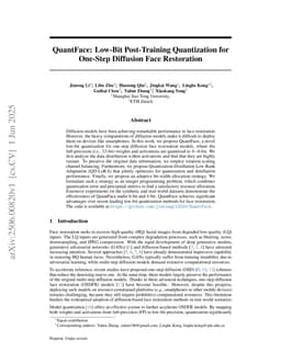 QuantFace: Low-Bit Post-Training Quantization for One-Step Diffusion Face Restoration