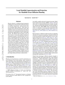 Local Manifold Approximation and Projection for Manifold-Aware Diffusion Planning