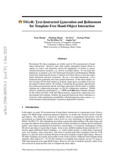 TIGeR: Text-Instructed Generation and Refinement for Template-Free Hand-Object Interaction