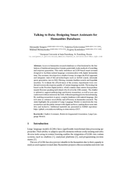 Talking to Data: Designing Smart Assistants for Humanities Databases