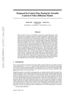 Temporal In-Context Fine-Tuning for Versatile Control of Video Diffusion Models