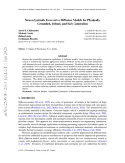 Neuro-Symbolic Generative Diffusion Models for Physically Grounded, Robust, and Safe Generation