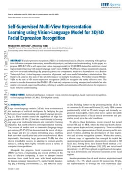 Self-Supervised Multi-View Representation Learning using Vision-Language Model for 3D/4D Facial Expression Recognition