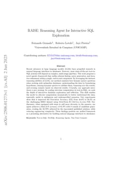RAISE: Reasoning Agent for Interactive SQL Exploration