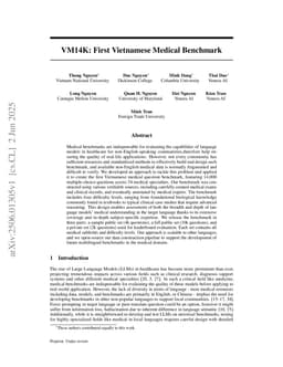 VM14K: First Vietnamese Medical Benchmark