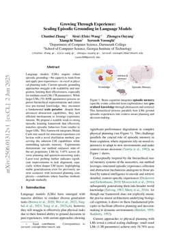 Growing Through Experience: Scaling Episodic Grounding in Language Models