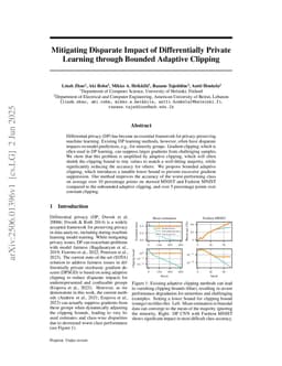Mitigating Disparate Impact of Differentially Private Learning through Bounded Adaptive Clipping