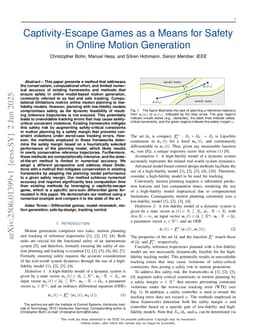 Captivity-Escape Games as a Means for Safety in Online Motion Generation