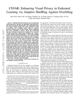 CSVAR: Enhancing Visual Privacy in Federated Learning via Adaptive Shuffling Against Overfitting