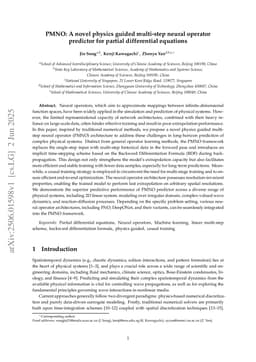 PMNO: A novel physics guided multi-step neural operator predictor for partial differential equations