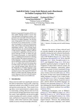 IndicRAGSuite: Large-Scale Datasets and a Benchmark for Indian Language RAG Systems
