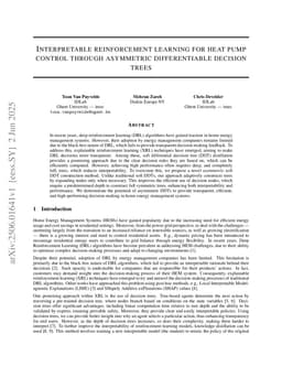 Interpretable reinforcement learning for heat pump control through asymmetric differentiable decision trees