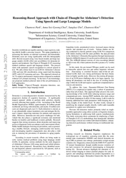 Reasoning-Based Approach with Chain-of-Thought for Alzheimer's Detection Using Speech and Large Language Models