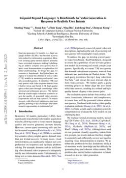 Respond Beyond Language: A Benchmark for Video Generation in Response to Realistic User Intents