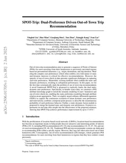 SPOT-Trip: Dual-Preference Driven Out-of-Town Trip Recommendation