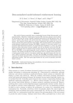 Data-assimilated model-informed reinforcement learning