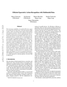 Efficient Egocentric Action Recognition with Multimodal Data