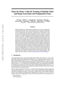 Many-for-Many: Unify the Training of Multiple Video and Image Generation and Manipulation Tasks