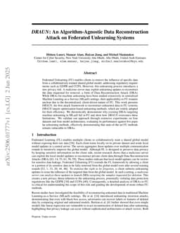 DRAUN: An Algorithm-Agnostic Data Reconstruction Attack on Federated Unlearning Systems