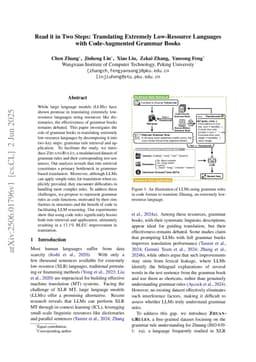 Read it in Two Steps: Translating Extremely Low-Resource Languages with Code-Augmented Grammar Books
