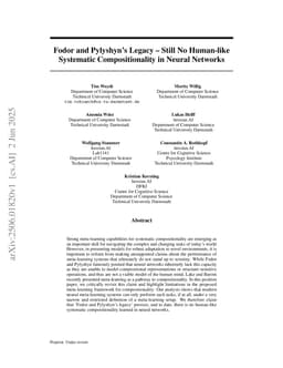 Fodor and Pylyshyn's Legacy - Still No Human-like Systematic Compositionality in Neural Networks
