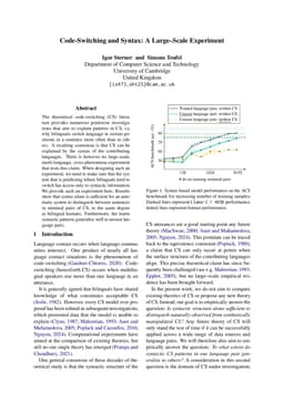 Code-Switching and Syntax: A Large-Scale Experiment