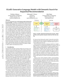 GLoSS: Generative Language Models with Semantic Search for Sequential Recommendation
