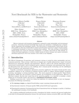 Novel Benchmark for NER in the Wastewater and Stormwater Domain