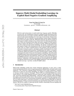 Improve Multi-Modal Embedding Learning via Explicit Hard Negative Gradient Amplifying