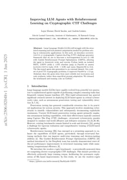 Improving LLM Agents with Reinforcement Learning on Cryptographic CTF Challenges
