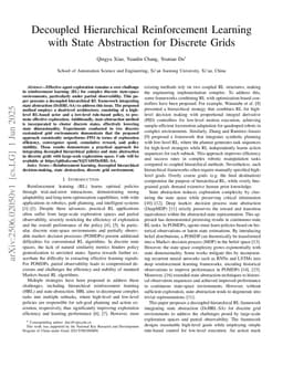 Decoupled Hierarchical Reinforcement Learning with State Abstraction for Discrete Grids