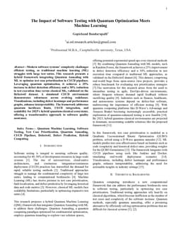 The Impact of Software Testing with Quantum Optimization Meets Machine Learning