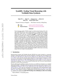 SynthRL: Scaling Visual Reasoning with Verifiable Data Synthesis