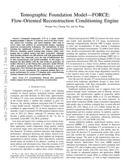 Tomographic Foundation Model -- FORCE: Flow-Oriented Reconstruction Conditioning Engine