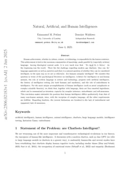 Natural, Artificial, and Human Intelligences