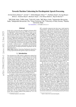 Towards Machine Unlearning for Paralinguistic Speech Processing