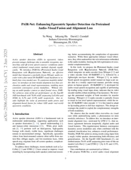 PAIR-Net: Enhancing Egocentric Speaker Detection via Pretrained Audio-Visual Fusion and Alignment Loss
