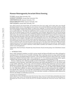Human Heterogeneity Invariant Stress Sensing