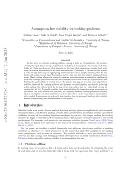 Assumption-free stability for ranking problems