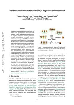 Towards Human-like Preference Profiling in Sequential Recommendation