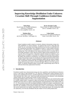 Improving Knowledge Distillation Under Unknown Covariate Shift Through Confidence-Guided Data Augmentation