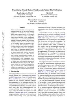 Quantifying Misattribution Unfairness in Authorship Attribution